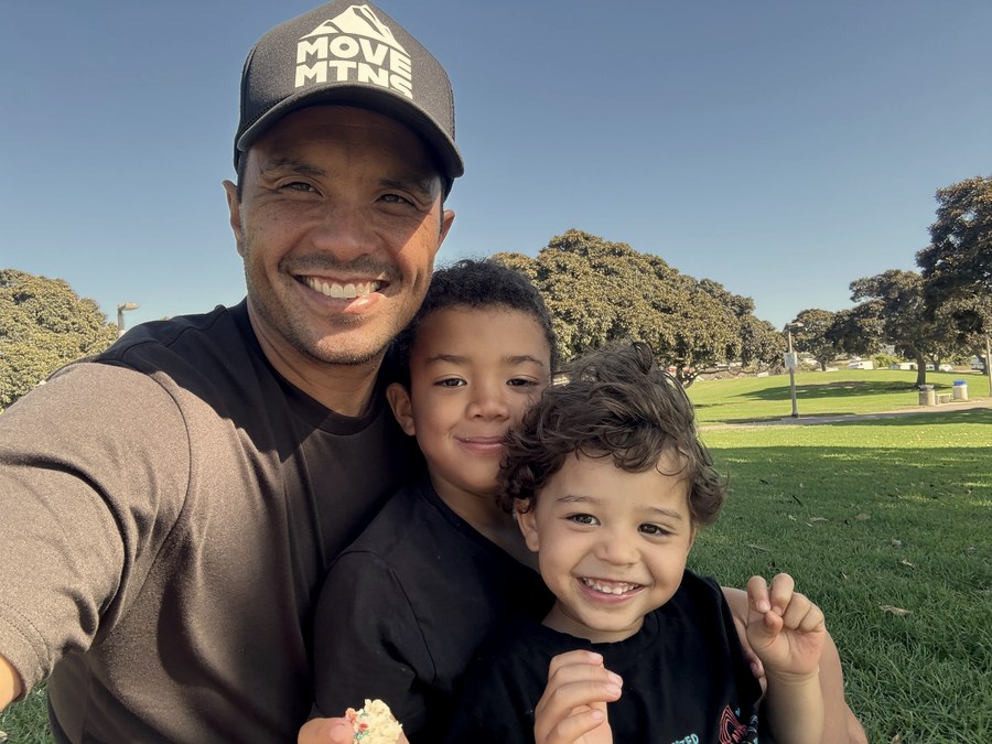Mark with both sons at the park